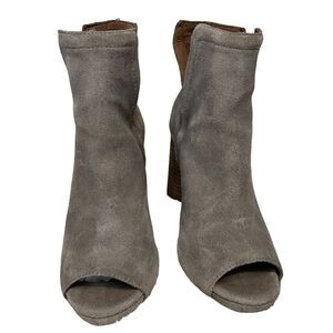 Jeffrey Campbell gray suede peep toe booties 6.5M